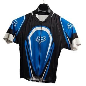 Fox Racing Short Sleeve Cycling Jersey Blue Black White‎ Men's
